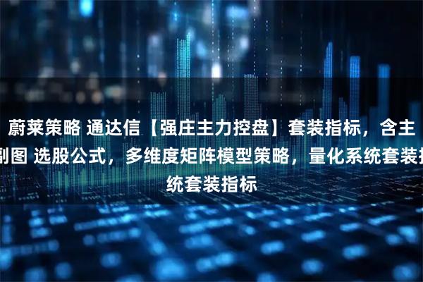蔚莱策略 通达信【强庄主力控盘】套装指标，含主图 副图 选股公式，多维度矩阵模型策略，量化系统套装指标